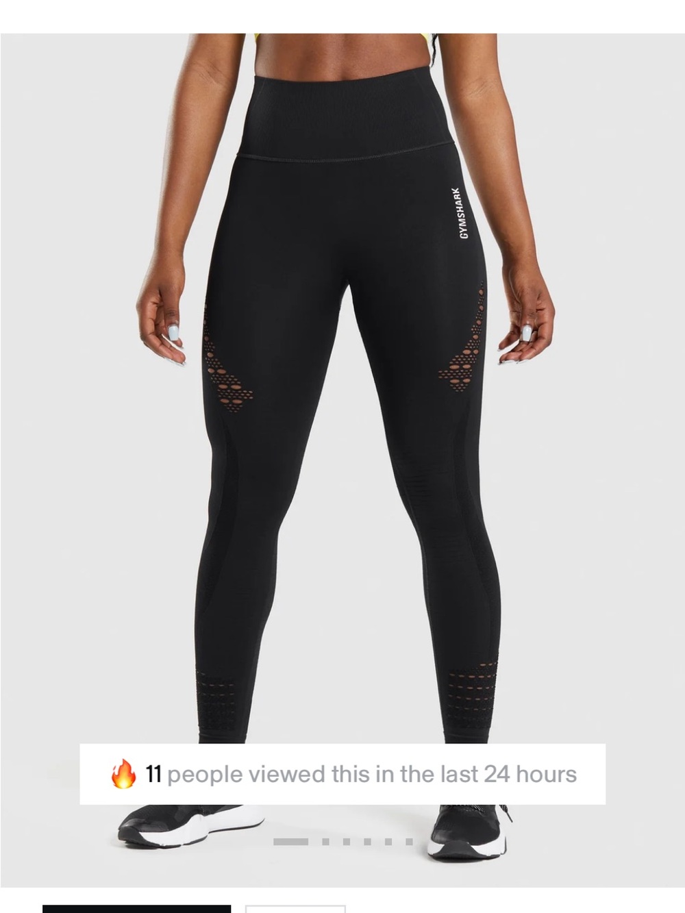 Gymshark Black Seamless High-Rise Leggings with Laser-Cut Panels